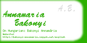 annamaria bakonyi business card